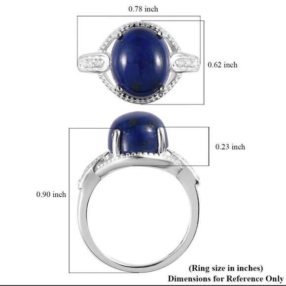 NWT LAPIS LAZULI &Simulated Diamond 925 Sterling Silver Ring 6 - Picture 14 of 14